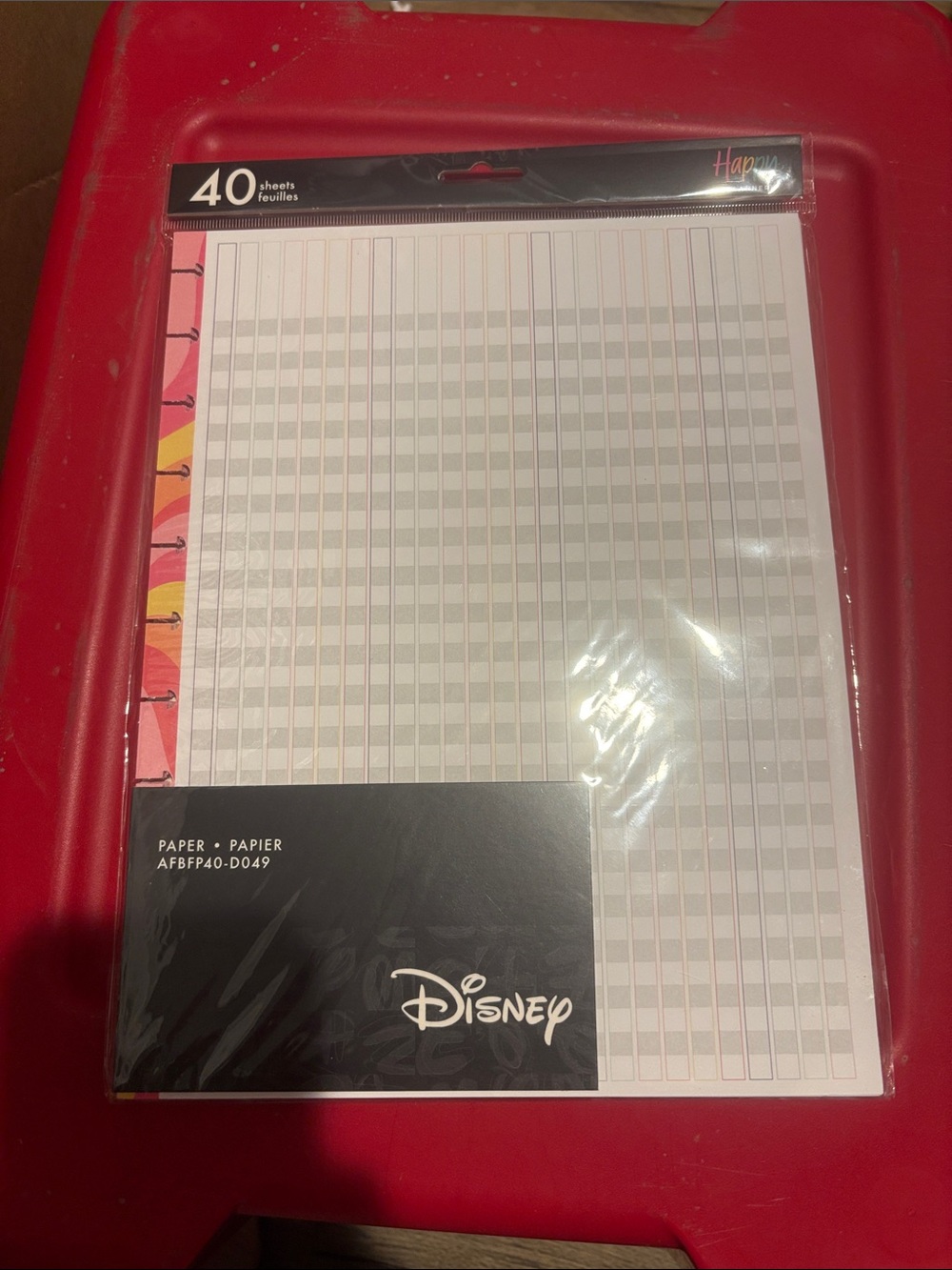 Disney White Grid Party Notepad with Multicolor Accent